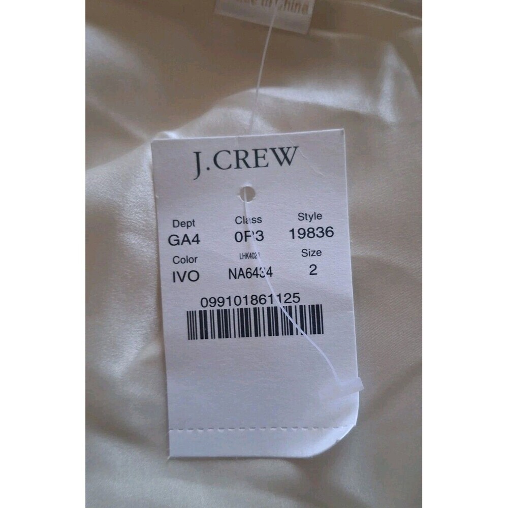 J.Crew Sophia Gown Silk Chiffon Size 2 Ivory 19836 Lined Beach Wedding Formal - Picture 11 of 13